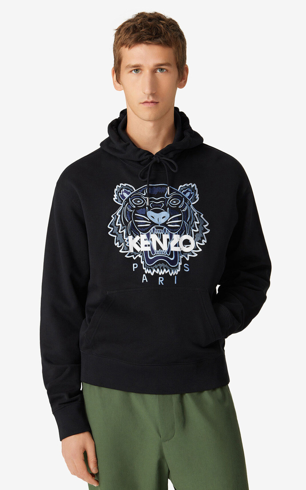 Kenzo Tiger Hoodie Black For Mens 8075PCNVR